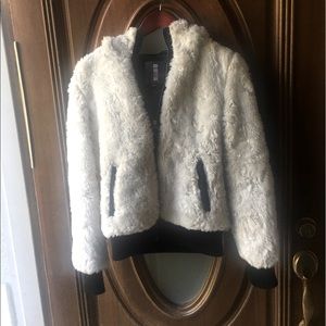 Amazing Faux Fur Bomber Jacket size M.